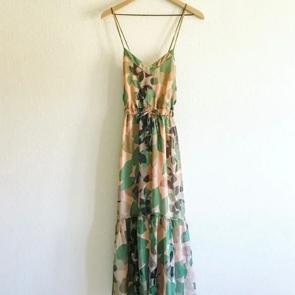 GAP | Dresses | Nwot Gap Leaf Print Maxi Dress | Poshmark